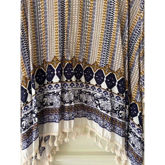 Bobbie Brooks Womens Boho Kimono Cardigan With Tassels One Size - Picture 9 of 11